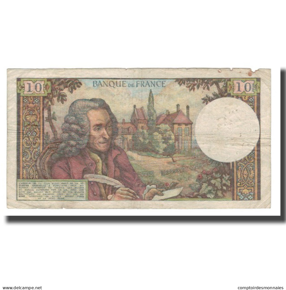 France, 10 Francs, 1972, 1972-06-01, B+, Fayette:62.57, KM:147d - 10 F 1963-1973 ''Voltaire''