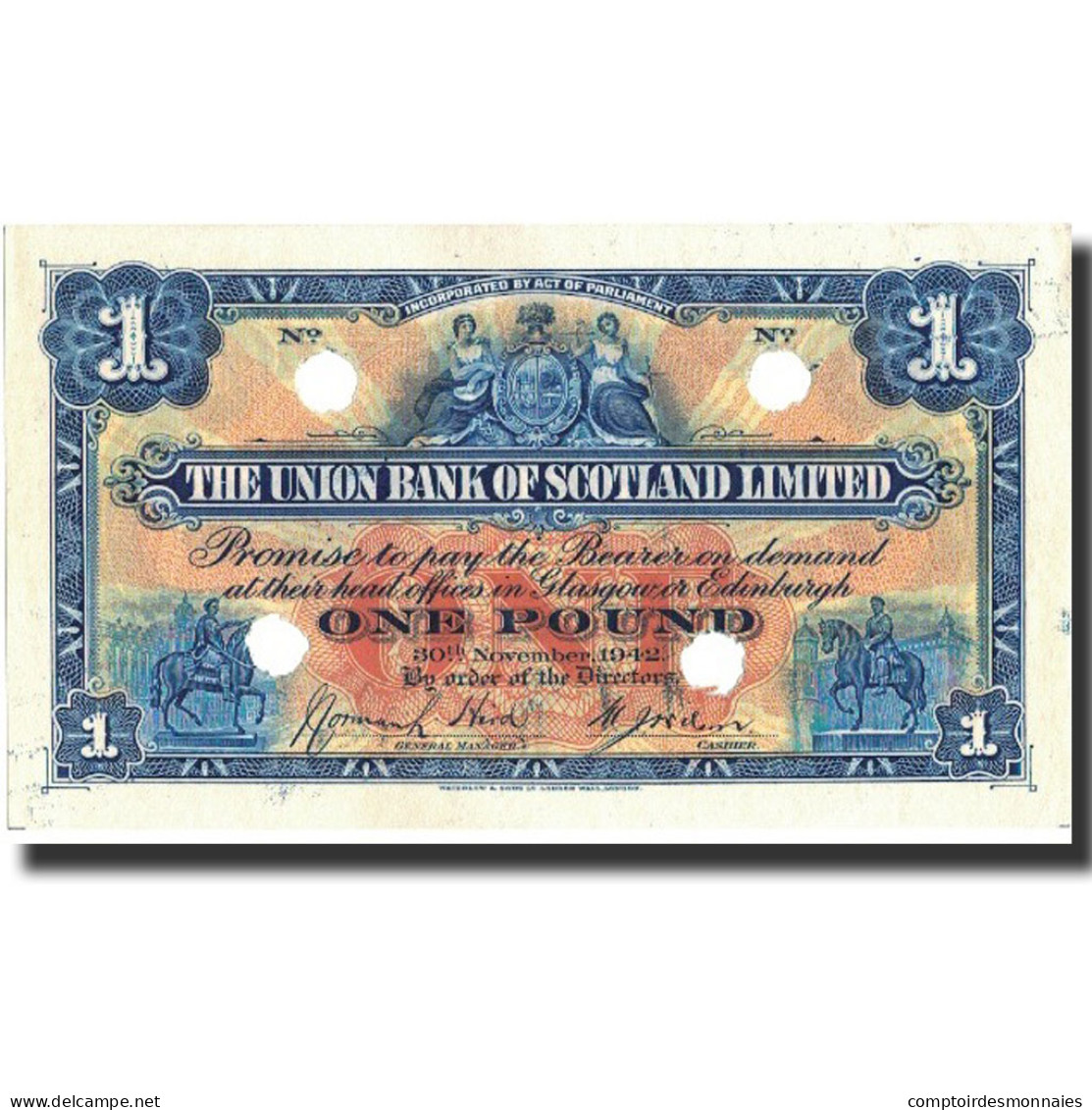 Billet, Scotland, 1 Pound, 1942, 1942-11-30, KM:S815c, SPL - [ 8] Specimen