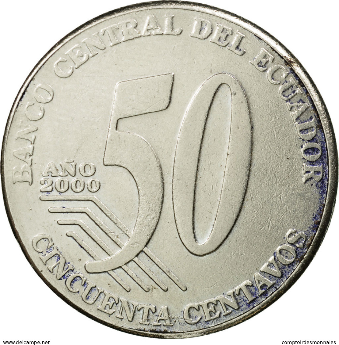 Monnaie, Équateur, 50 Centavos, Cincuenta, 2000, TTB, Steel, KM:108 - Ecuador