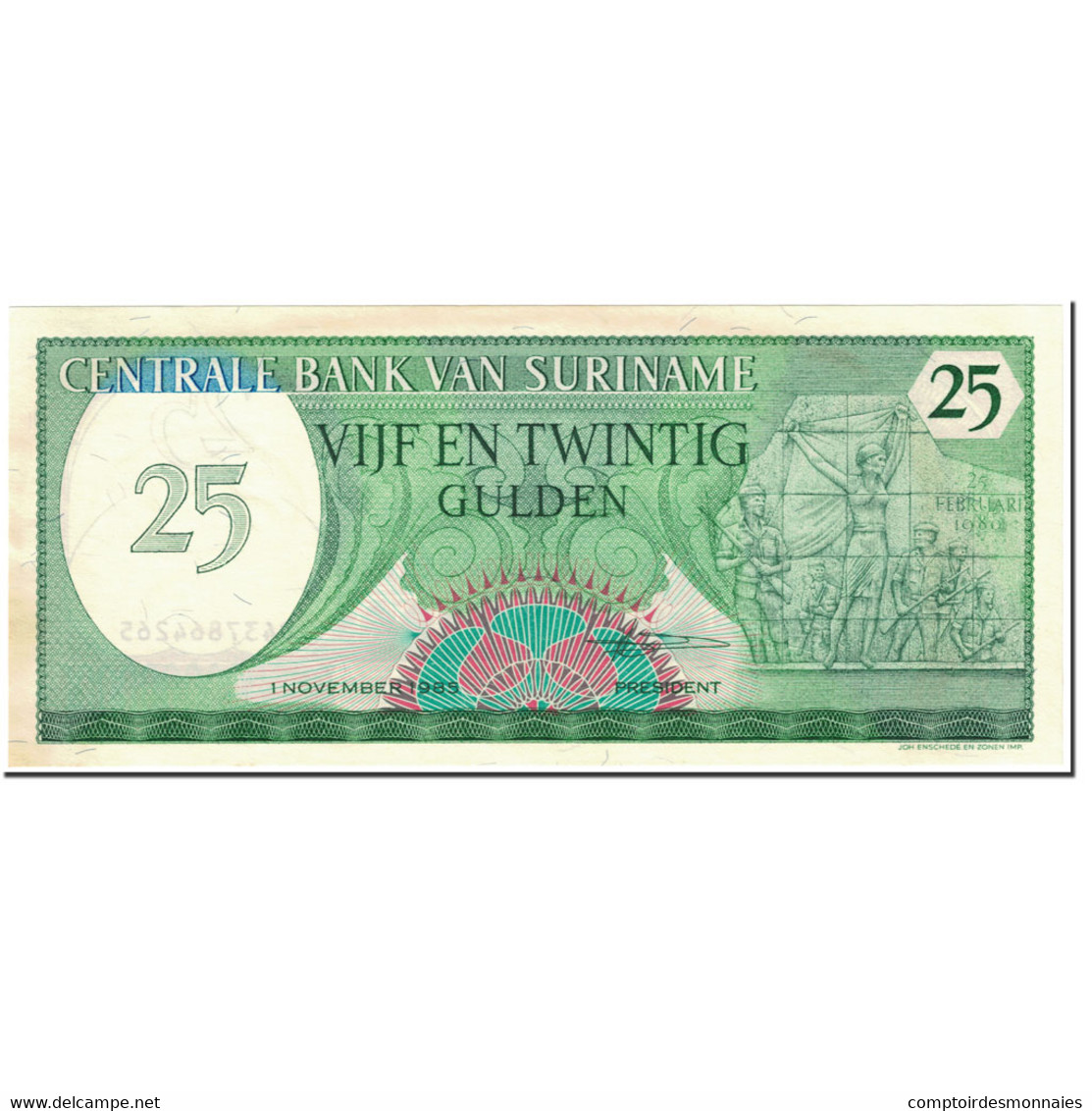 Billet, Surinam, 25 Gulden, 1985, 1985-11-01, KM:127b, SUP+ - Surinam
