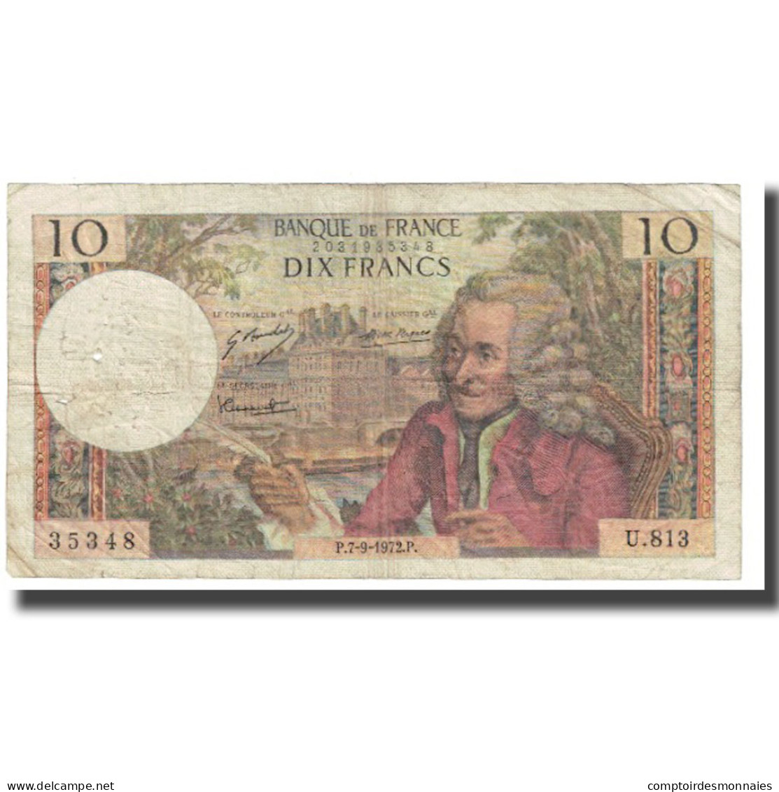 France, 10 Francs, Voltaire, 1973, R.Tondu-G.Bouchet-H.Morant, 1973-04-05, TB - 10 F 1963-1973 ''Voltaire''