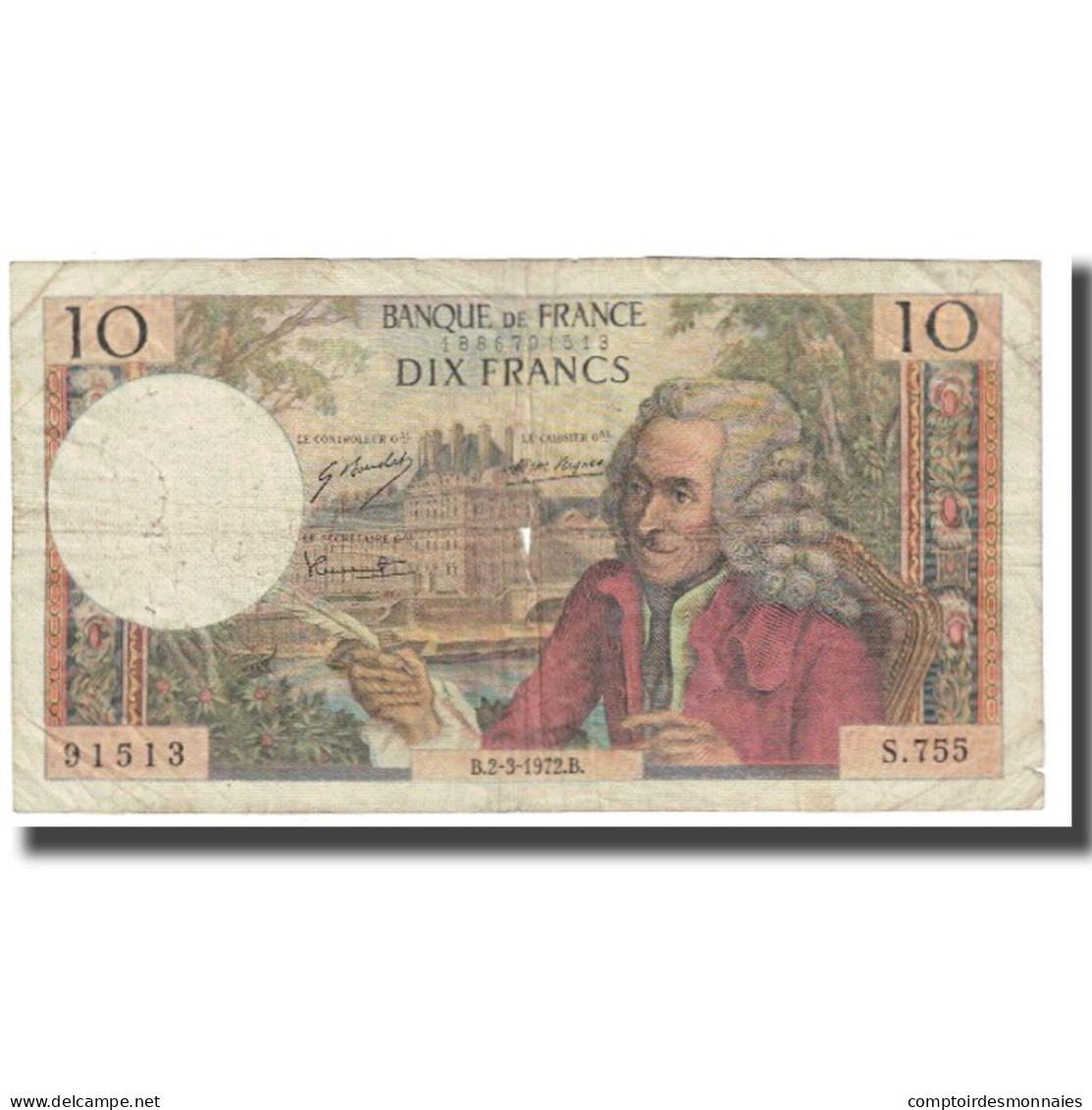 France, 10 Francs, Voltaire, 1973, R.Tondu-G.Bouchet-H.Morant, 1973-04-05, TB - 10 F 1963-1973 ''Voltaire''