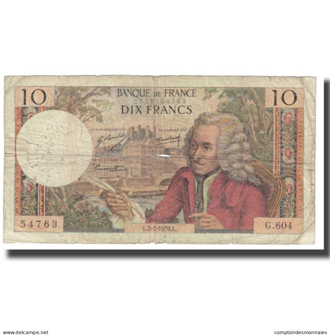 France, 10 Francs, Voltaire, 1973, R.Tondu-G.Bouchet-H.Morant, 1973-04-05, TB - 10 F 1963-1973 ''Voltaire''