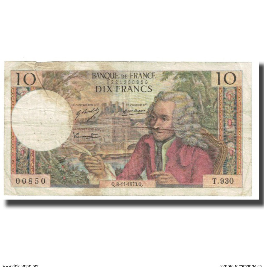 France, 10 Francs, Voltaire, 1973, R.Tondu-G.Bouchet-H.Morant, 1973-04-05, TB - 10 F 1963-1973 ''Voltaire''