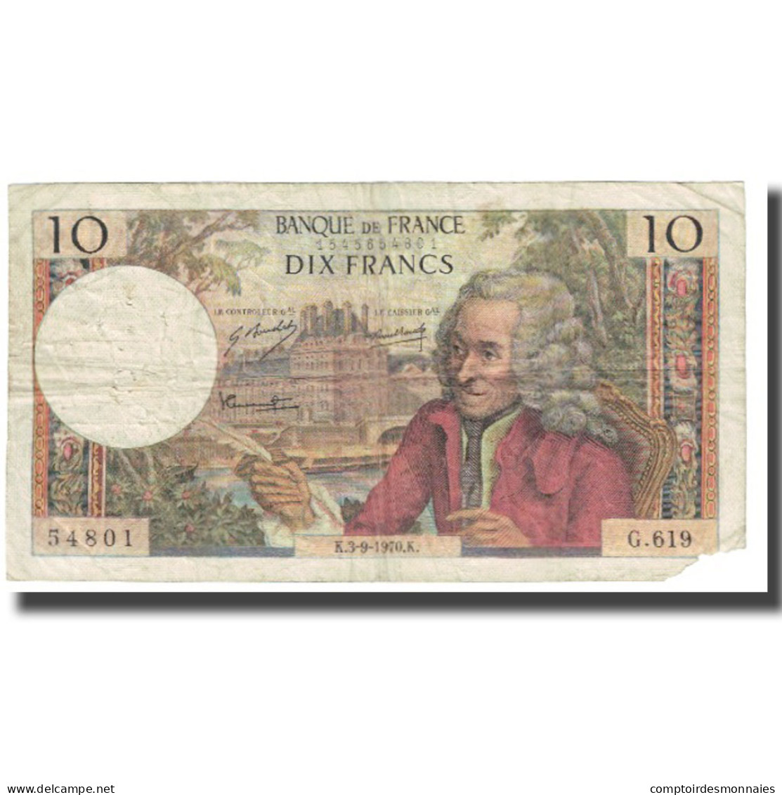 France, 10 Francs, Voltaire, 1973, R.Tondu-G.Bouchet-H.Morant, 1973-04-05, TB - 10 F 1963-1973 ''Voltaire''