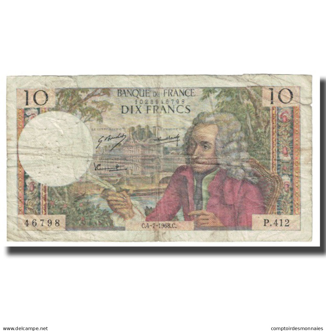 France, 10 Francs, Voltaire, 1973, R.Tondu-G.Bouchet-H.Morant, 1973-04-05, TB - 10 F 1963-1973 ''Voltaire''