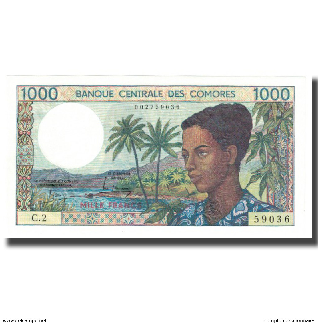 Billet, Comoros, 1000 Francs, KM:8a, NEUF - Comoren