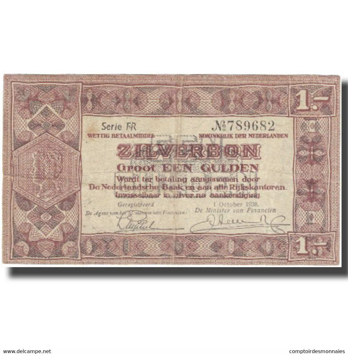 Billet, Pays-Bas, 1 Gulden, 1938, 1938-10-01, KM:61, TB - [3] Uitgaven Van Het Ministerie Van Oorlog