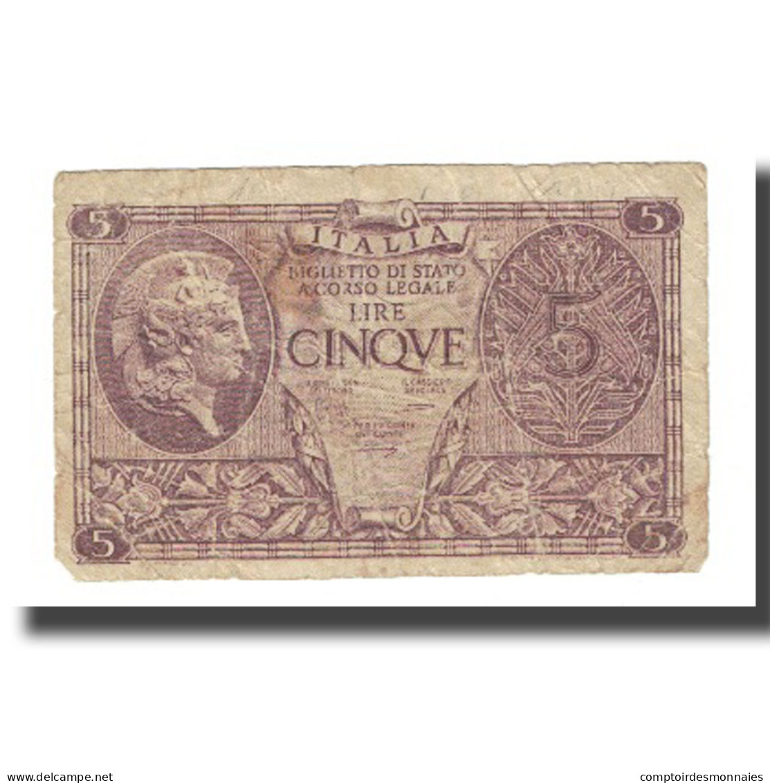 Billet, Italie, 5 Lire, KM:31b, TB - Regno D'Italia – 5 Lire