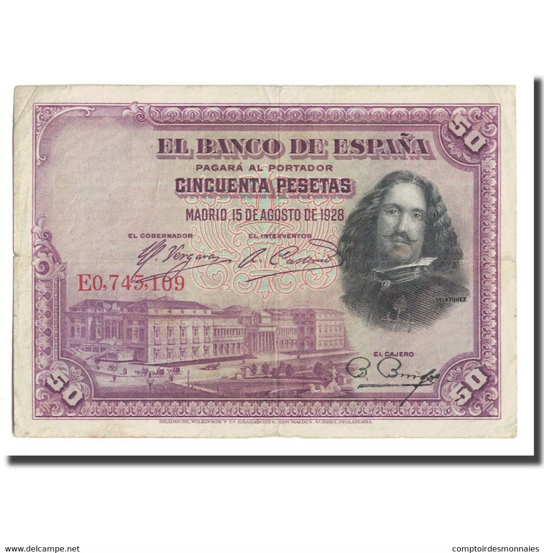 Billet, Espagne, 50 Pesetas, 1928, 1928-08-15, KM:75b, TB - 50 Peseten