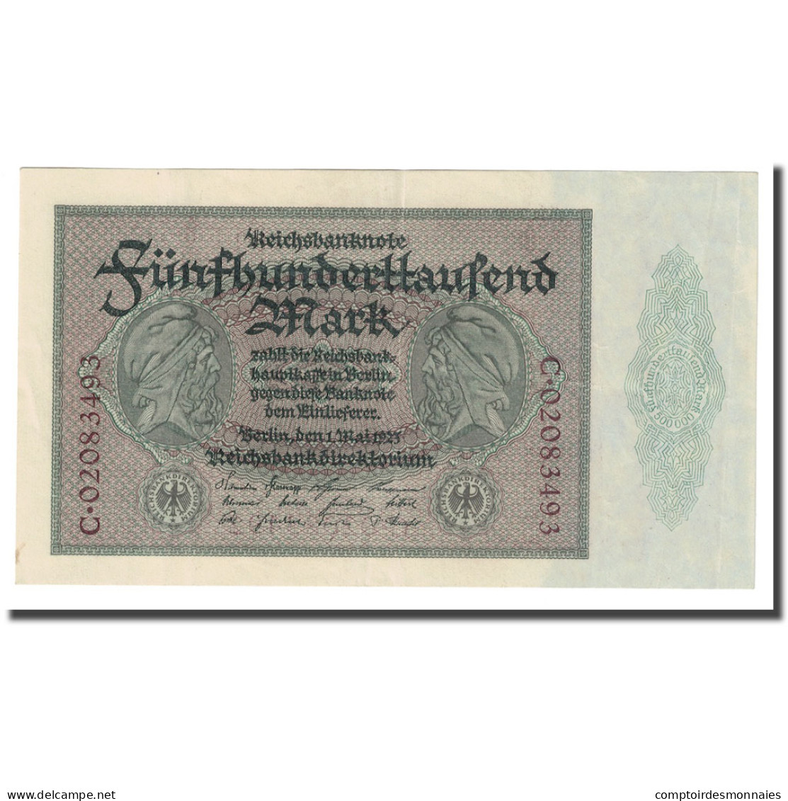 Billet, Allemagne, 500,000 Mark, 1923, 1923-05-01, KM:88a, SUP+ - 500000 Mark