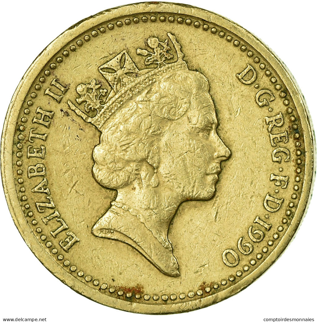 Monnaie, Grande-Bretagne, Elizabeth II, Pound, 1990, TB, Nickel-brass, KM:941 - 1 Pond