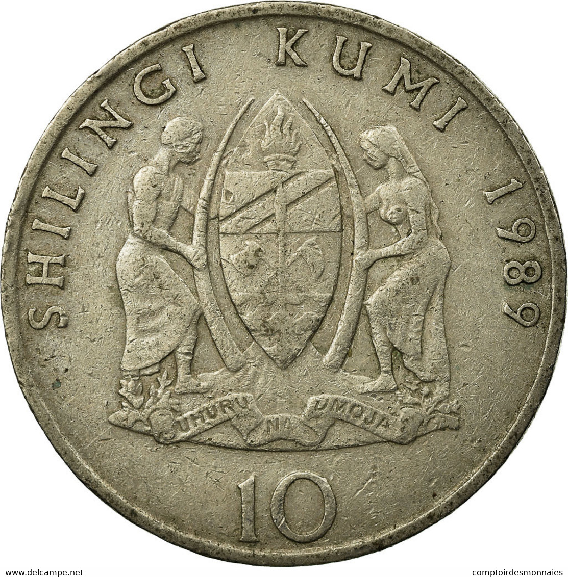 Monnaie, Tanzania, 10 Shilingi, 1989, TB+, Copper-nickel, KM:20 - Tanzania