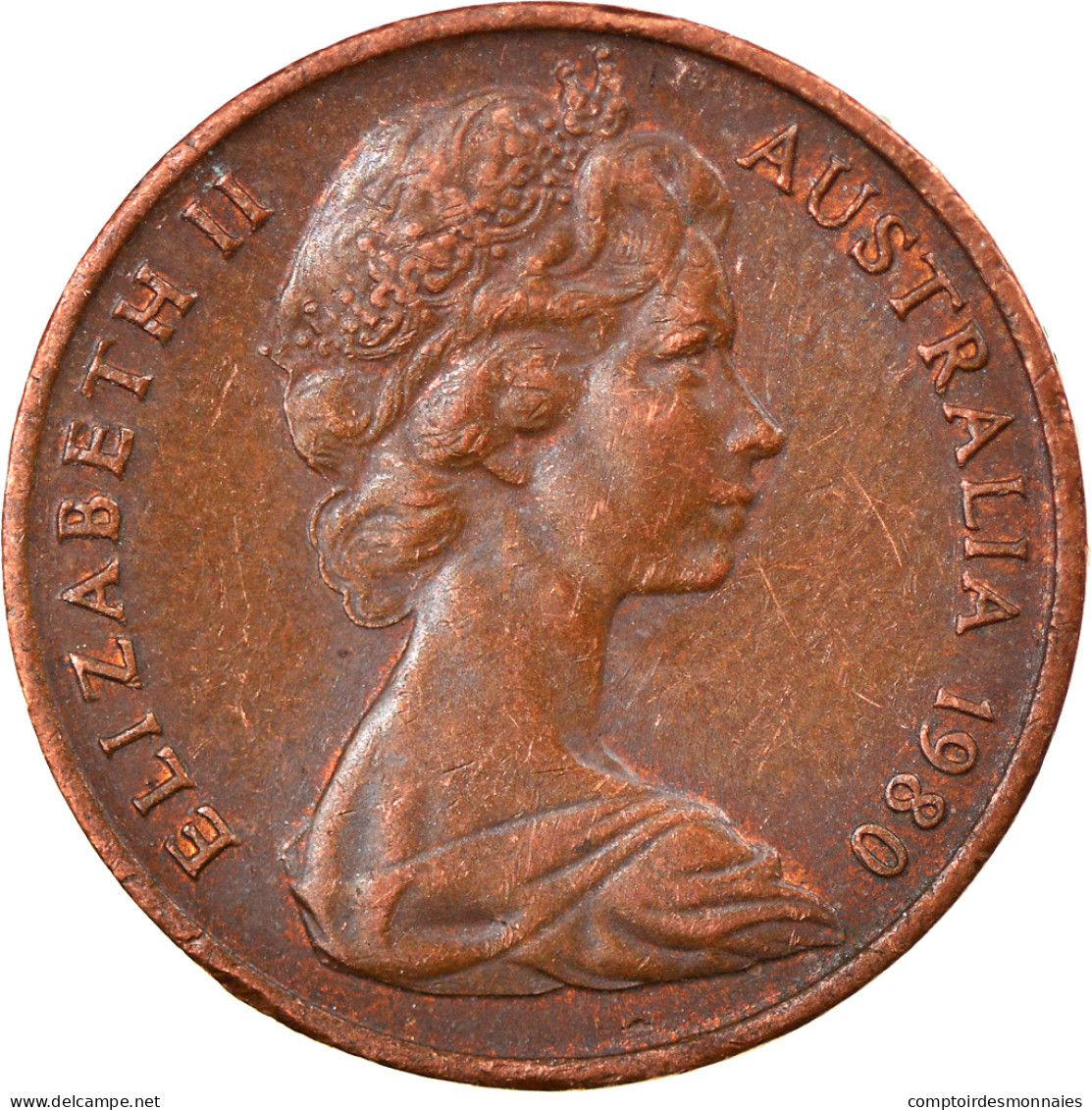 Monnaie, Australie, Elizabeth II, Cent, 1980, Melbourne, TB+, Bronze, KM:62 - Victoria