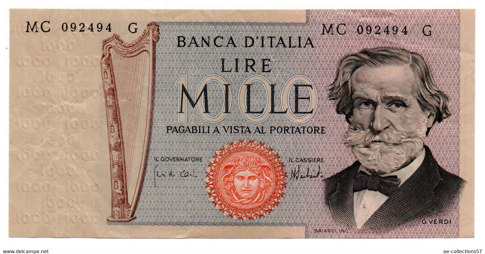 Italie 1000 Lires 5/8/1975 TTB - 1.000 Lire