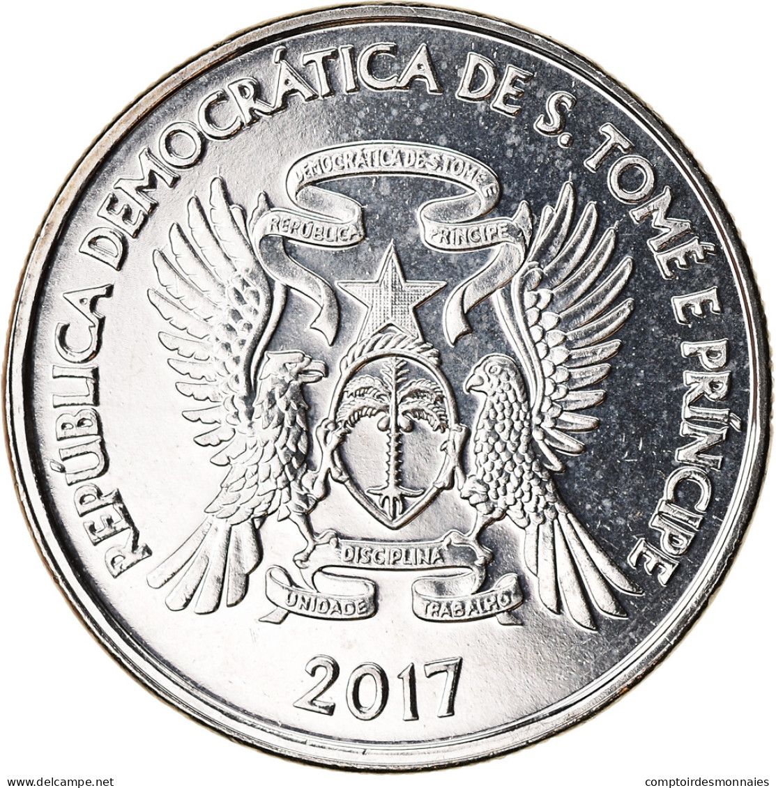 Monnaie, SAINT THOMAS & PRINCE ISLAND, 50 Centimos, 2017, SPL, Nickel Plated - Sao Tome And Principe