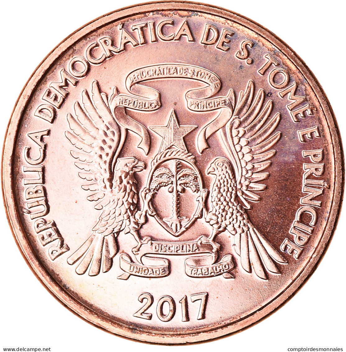 Monnaie, SAINT THOMAS & PRINCE ISLAND, 10 Centimos, 2017, SPL, Copper Plated - Sao Tome Et Principe