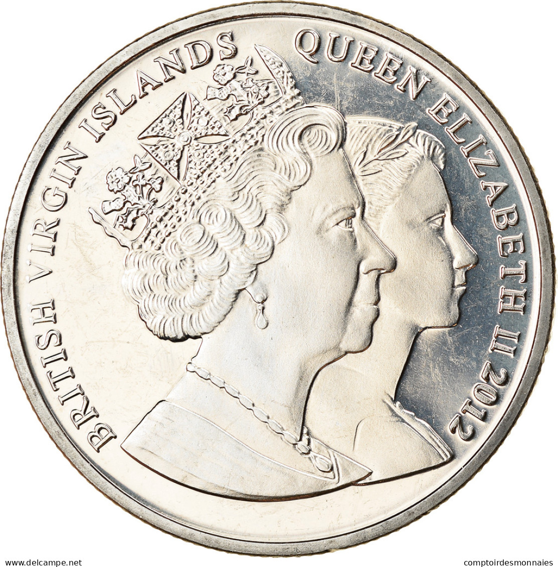 Monnaie, BRITISH VIRGIN ISLANDS, Dollar, 2012, Franklin Mint, Elizabeth II - - Iles Vièrges Britanniques