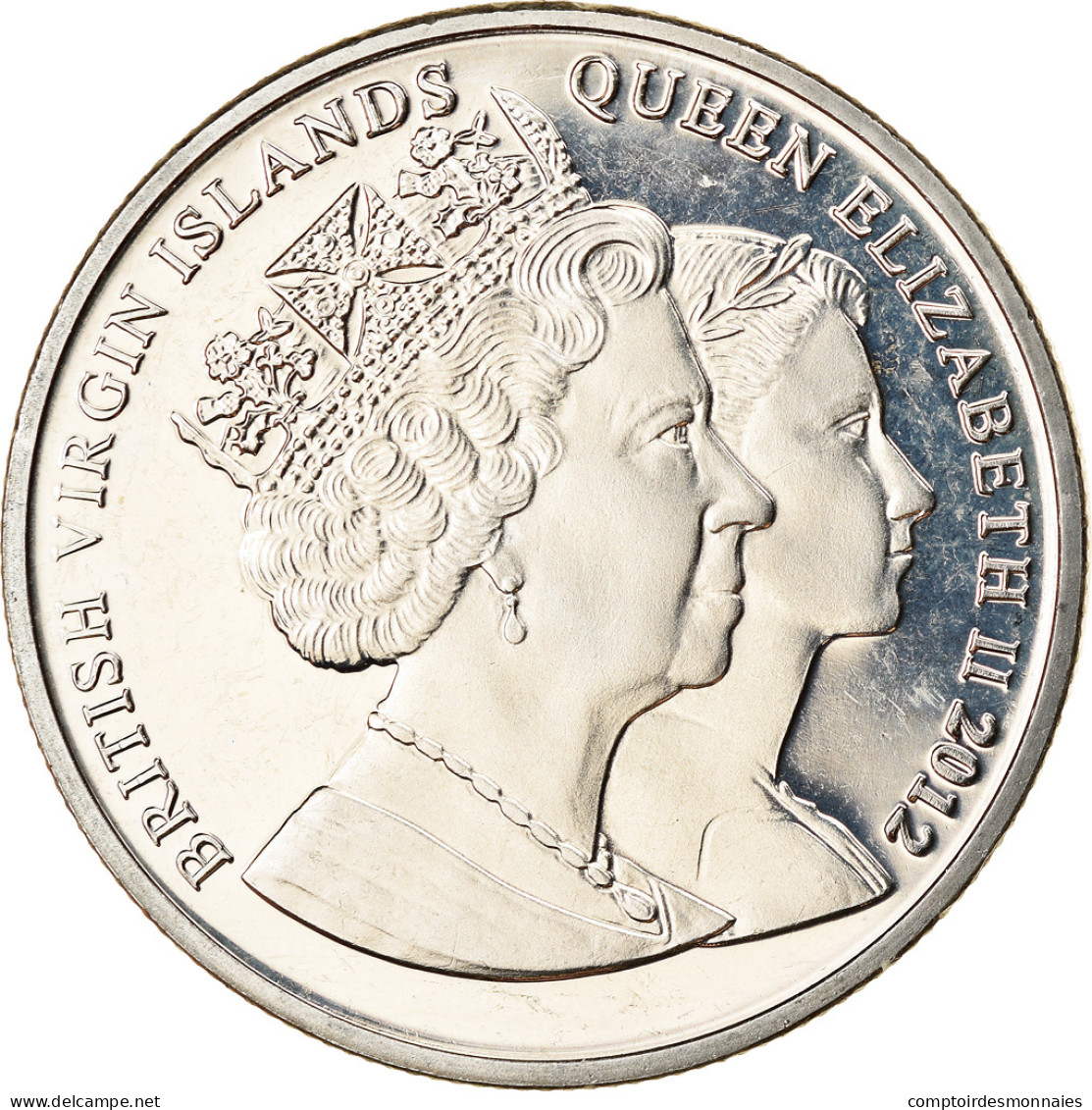 Monnaie, BRITISH VIRGIN ISLANDS, Dollar, 2012, Franklin Mint, Elizabeth II - - Iles Vièrges Britanniques