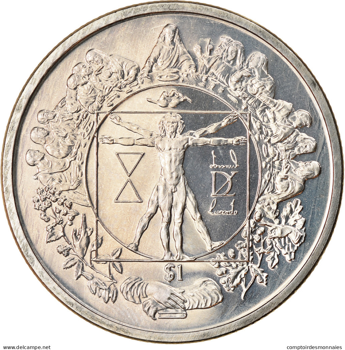 Monnaie, Sierra Leone, Dollar, 2006, British Royal Mint, L'homme De Vitruve - - Sierra Leone