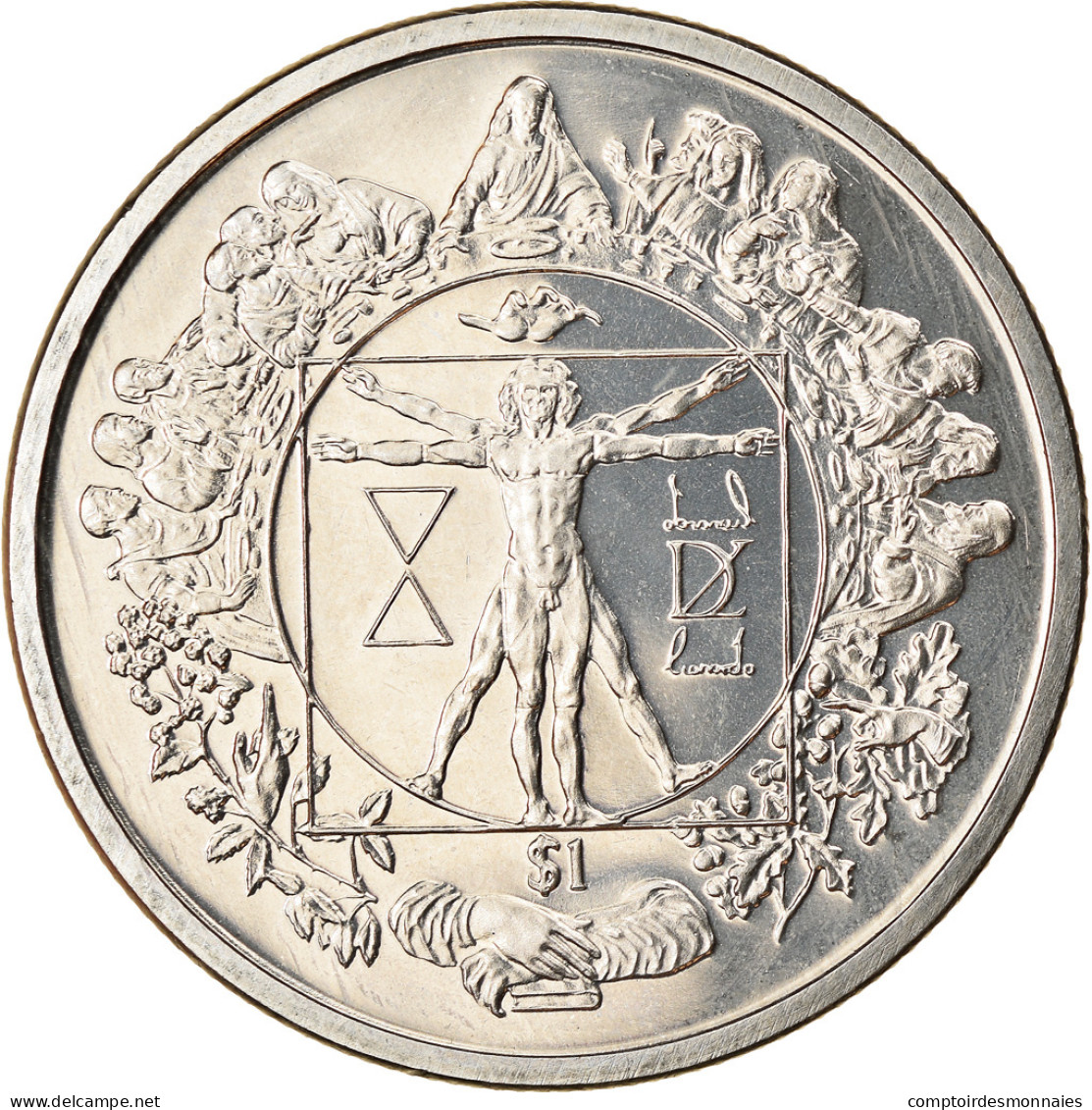 Monnaie, Sierra Leone, Dollar, 2006, British Royal Mint, L'homme De Vitruve - - Sierra Leone