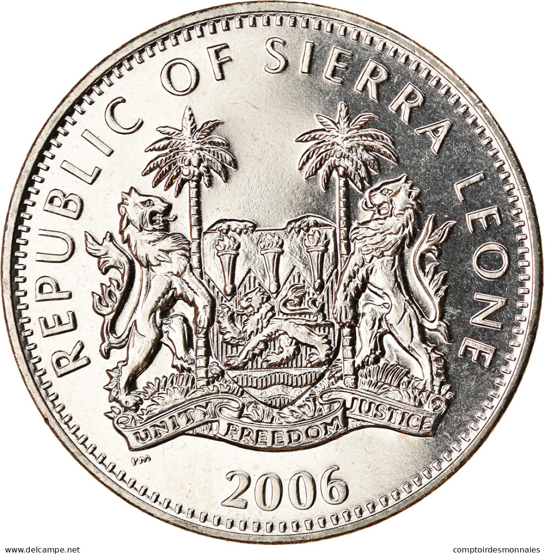 Monnaie, Sierra Leone, Dollar, 2006, Pobjoy Mint, Dinosaures - Tricératops - Sierra Leone