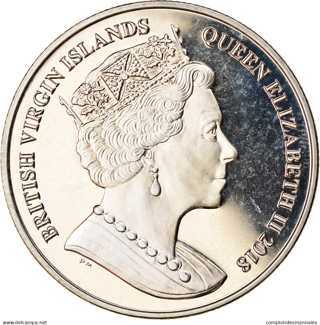 Monnaie, BRITISH VIRGIN ISLANDS, Dollar, 2018, Franklin Mint, Vie Sous-marine - - Britse Maagdeneilanden