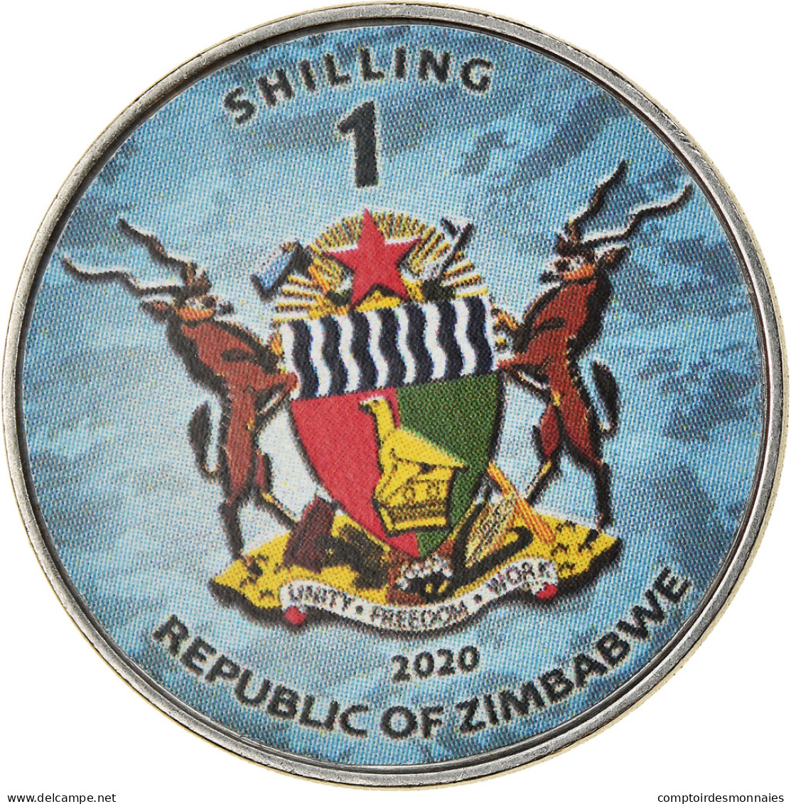 Monnaie, Zimbabwe, Shilling, 2020, Avions - Tupolev Tu-95, SPL, Nickel Plated - Zimbabwe