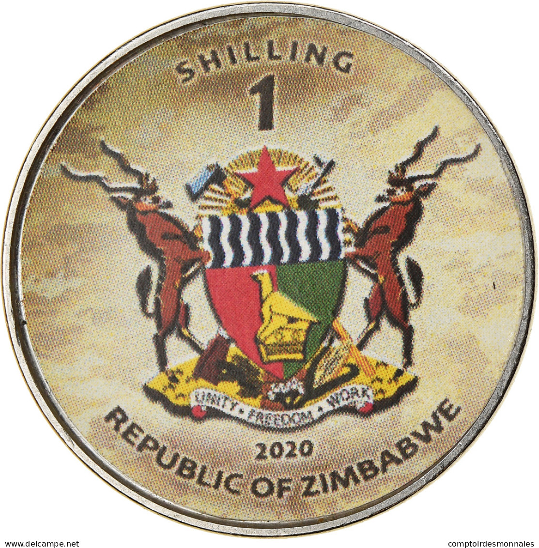 Monnaie, Zimbabwe, Shilling, 2020, Tanks - Chieftain, SPL, Nickel Plated Steel - Simbabwe