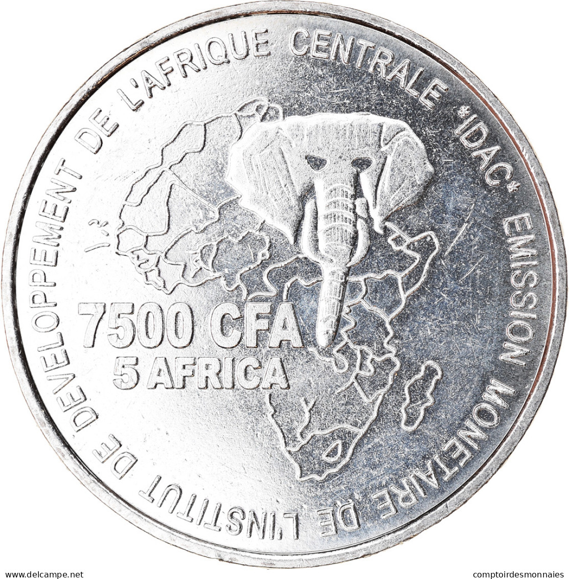 Monnaie, Cameroun, 7500 CFA-5 Africa, 2006, Paris, Alliances, SPL, Silver Plated - Cameroun
