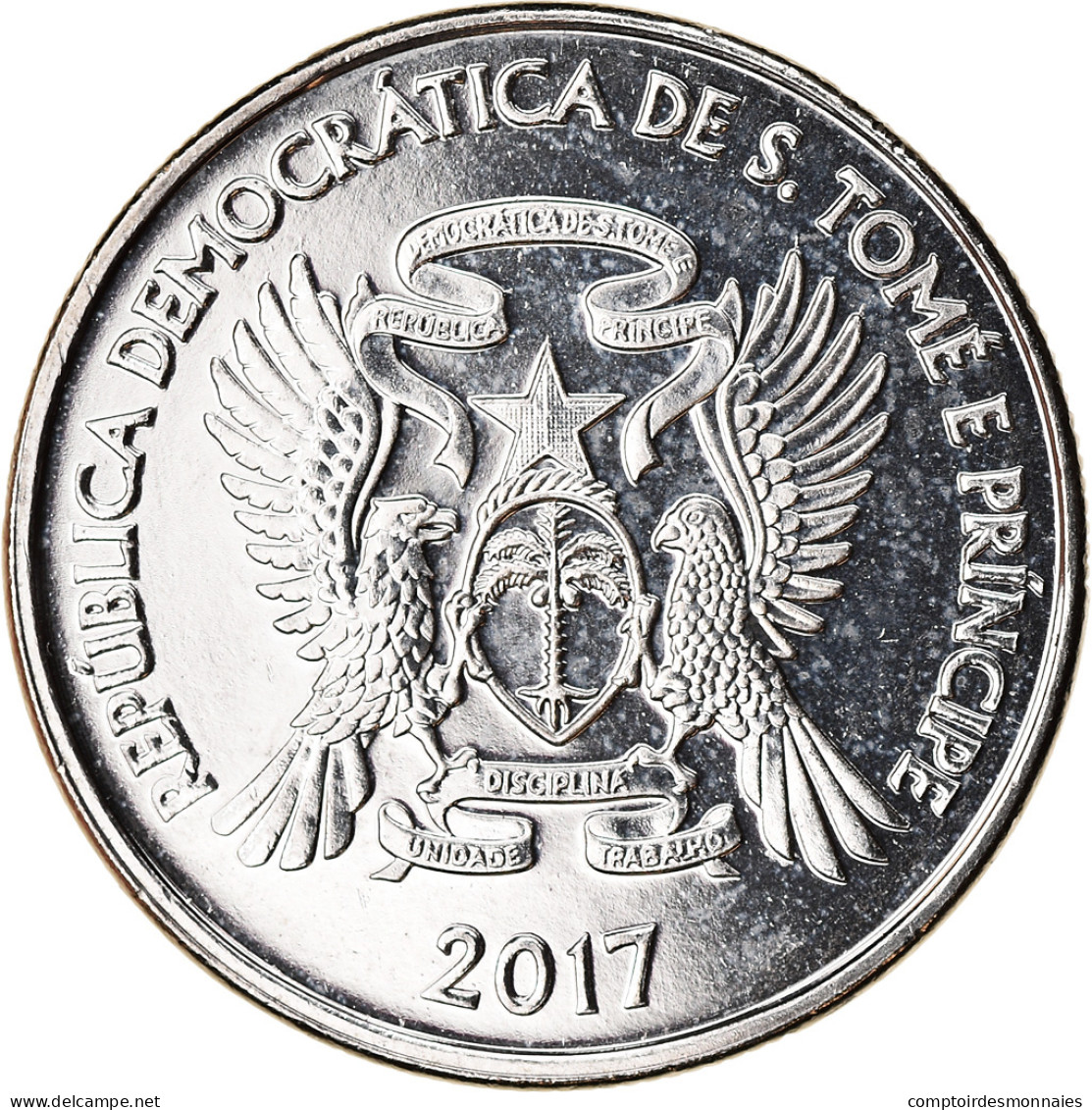 Monnaie, SAINT THOMAS & PRINCE ISLAND, 50 Centimos, 2017, SPL, Nickel Plated - Sao Tome Et Principe