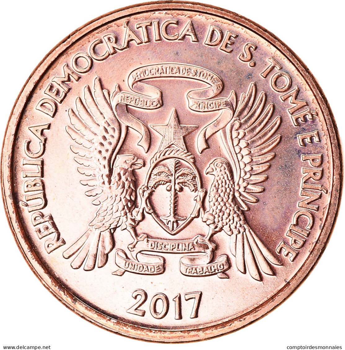 Monnaie, SAINT THOMAS & PRINCE ISLAND, 10 Centimos, 2017, SPL, Copper Plated - Sao Tome Et Principe