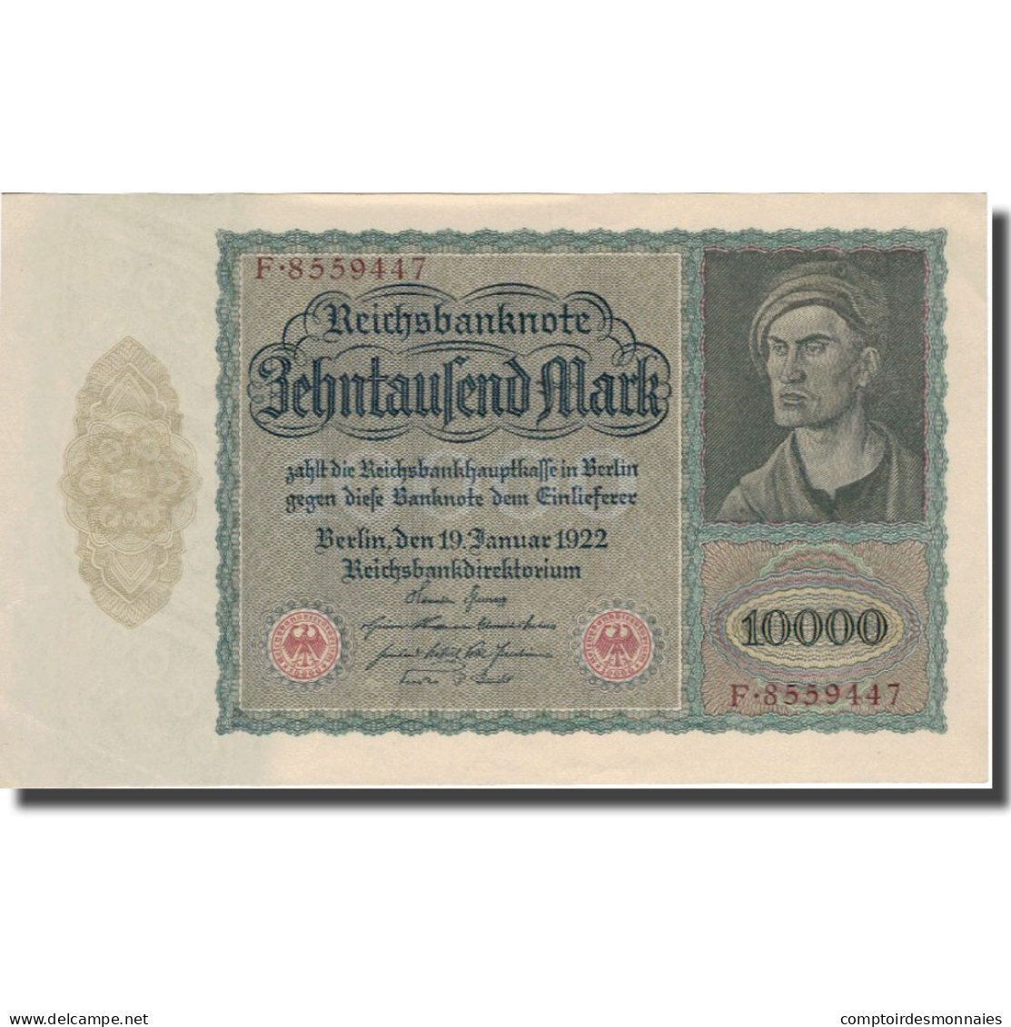 Billet, Allemagne, 10,000 Mark, 1922, KM:70, SUP - 10000 Mark