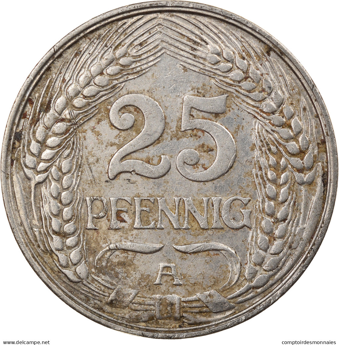 Monnaie, GERMANY - EMPIRE, Wilhelm II, 25 Pfennig, 1911, Berlin, TTB, Nickel - 25 Pfennig