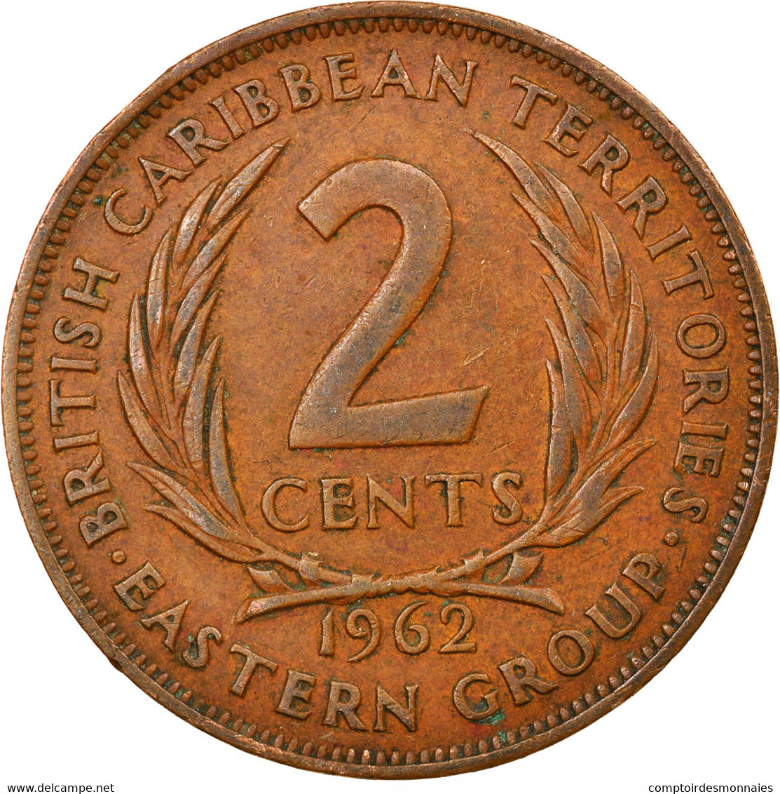 Monnaie, Etats Des Caraibes Orientales, Elizabeth II, 2 Cents, 1962, TTB - Caraïbes Orientales (Etats Des)