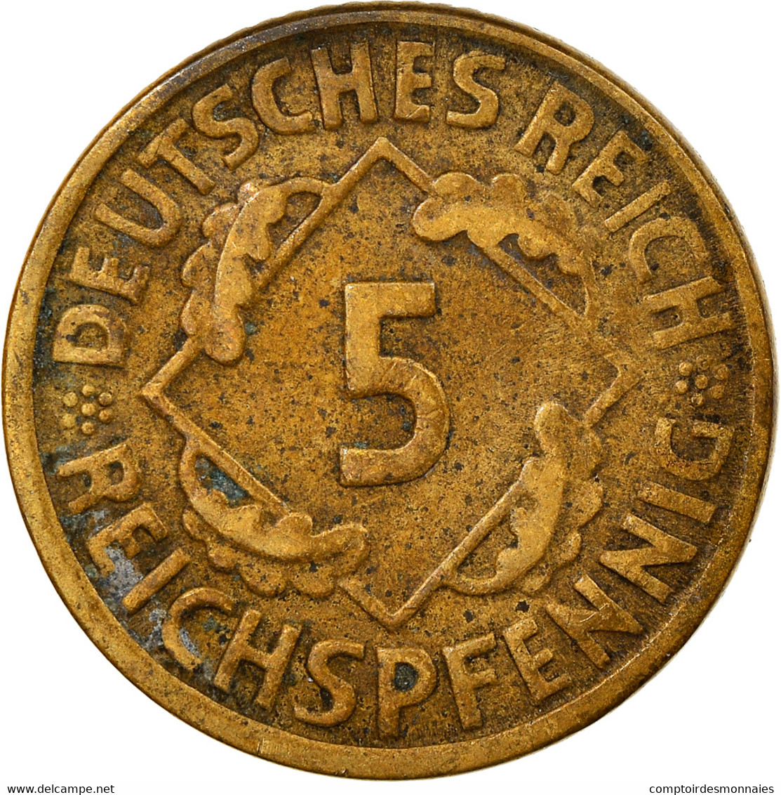 Monnaie, Allemagne, République De Weimar, 5 Reichspfennig, 1925, Hambourg, TTB - 5 Rentenpfennig & 5 Reichspfennig