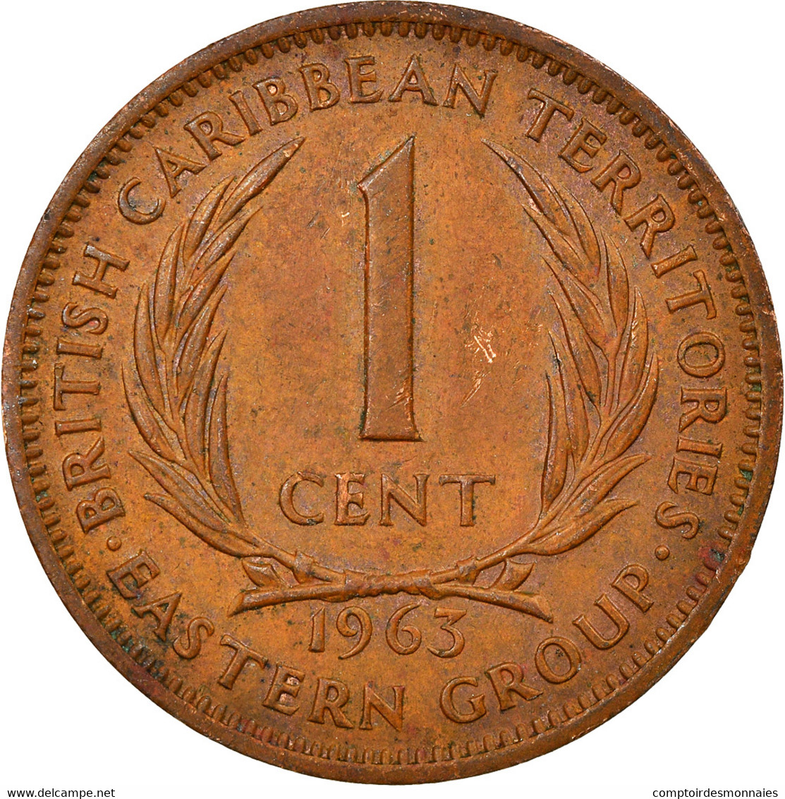 Monnaie, Etats Des Caraibes Orientales, Elizabeth II, Cent, 1963, TTB, Bronze - Caraibi Orientali (Stati Dei)