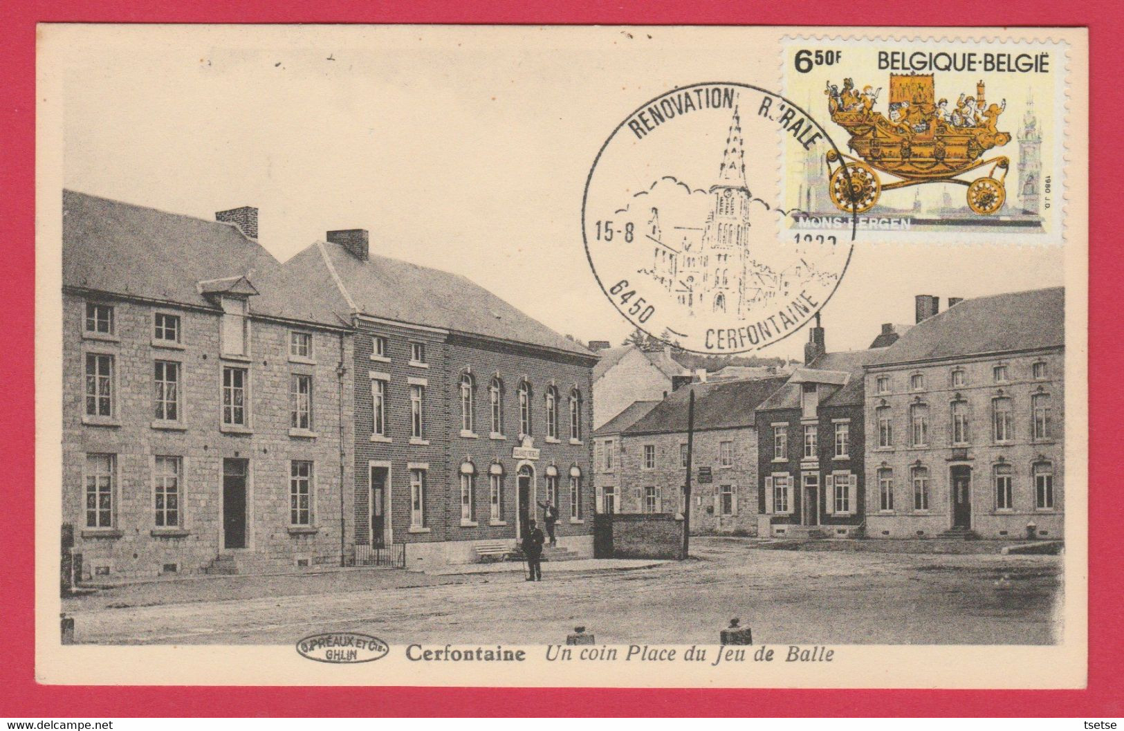 Cerfontaine - Un Coin Place Du Jeu De Balle - Oblitération 1 Er Jour - 1980 ( Voir Verso ) - Cerfontaine