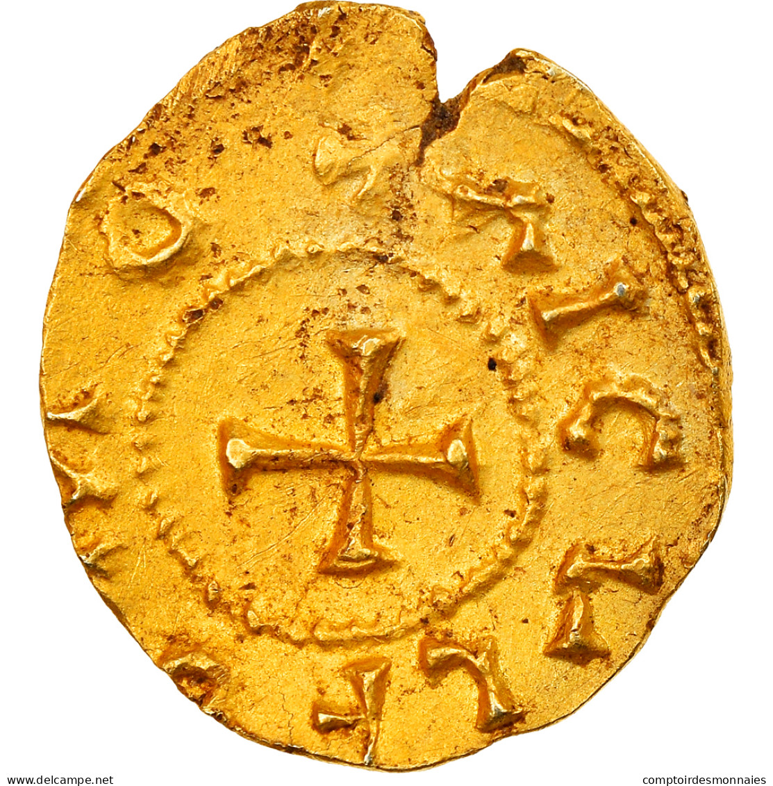 Monnaie, France, CAPVD CERVI, Triens, AIGVLFVS Monétaire, Sacierges (Indre) - 470-751 Monedas Merovingios