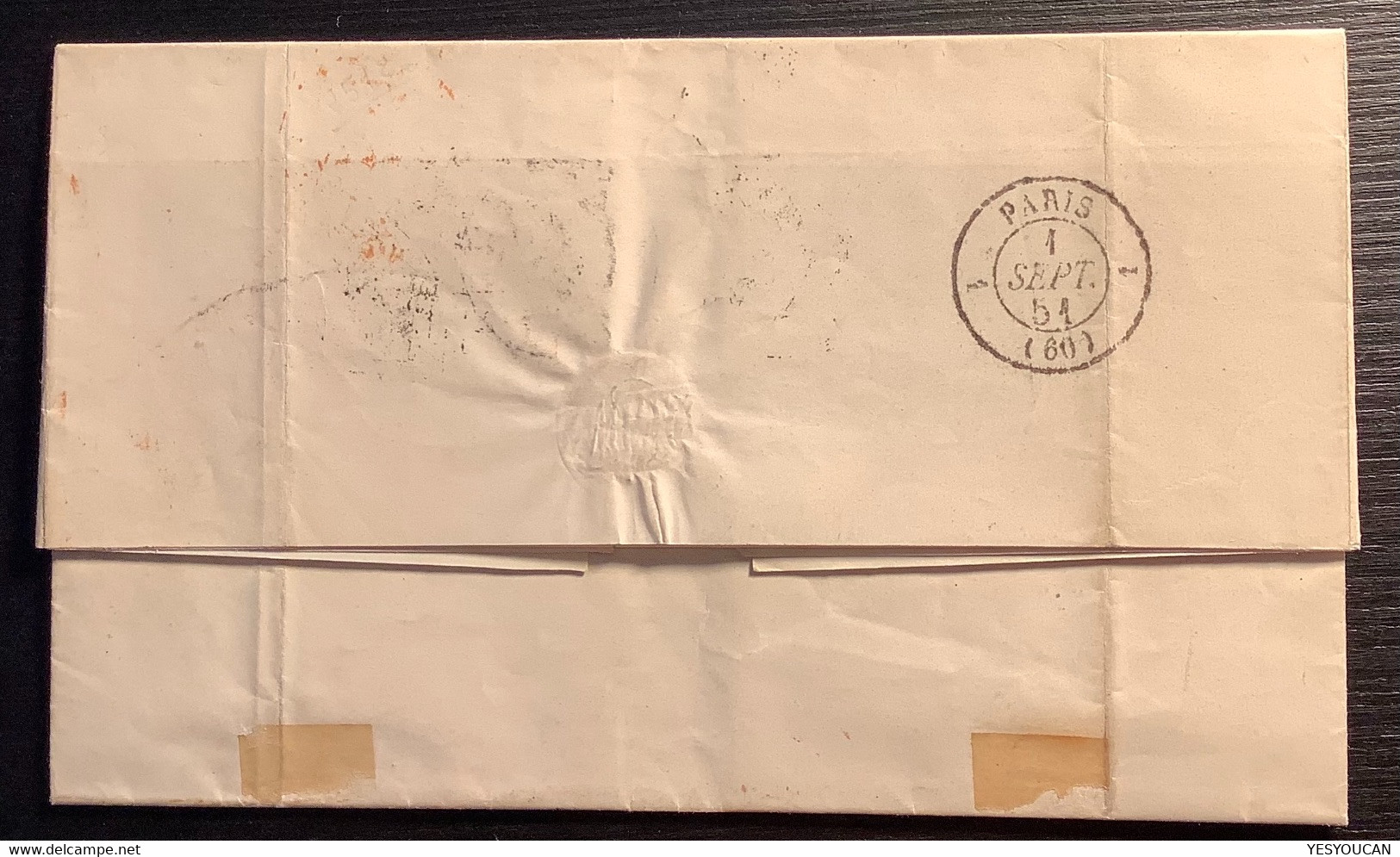 AACHEN + REG FR(régime Frontalier)1851 Brief>Paris France(lettre Prusse Valenciennes Transit Post Frankreich Grenzrayon - Cartas & Documentos