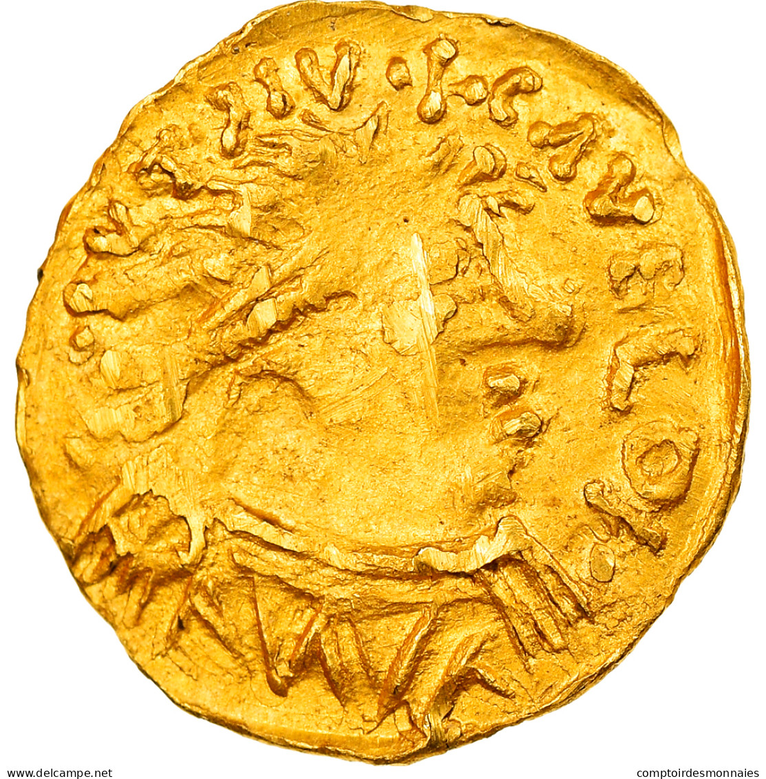 Monnaie, France, CABILONNVM, Triens, Chalon-sur-Saône, TTB, Or, Belfort:1114 - 470-751 Merovingian