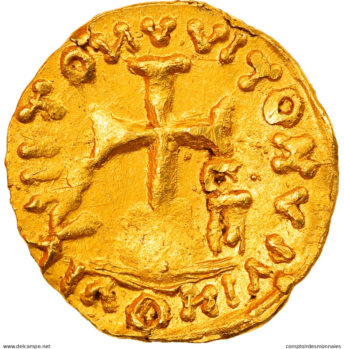 Monnaie, France, CABILONNVM, Triens, Chalon-sur-Saône, TTB, Or, Belfort:1114 - 470-751 Merovingian