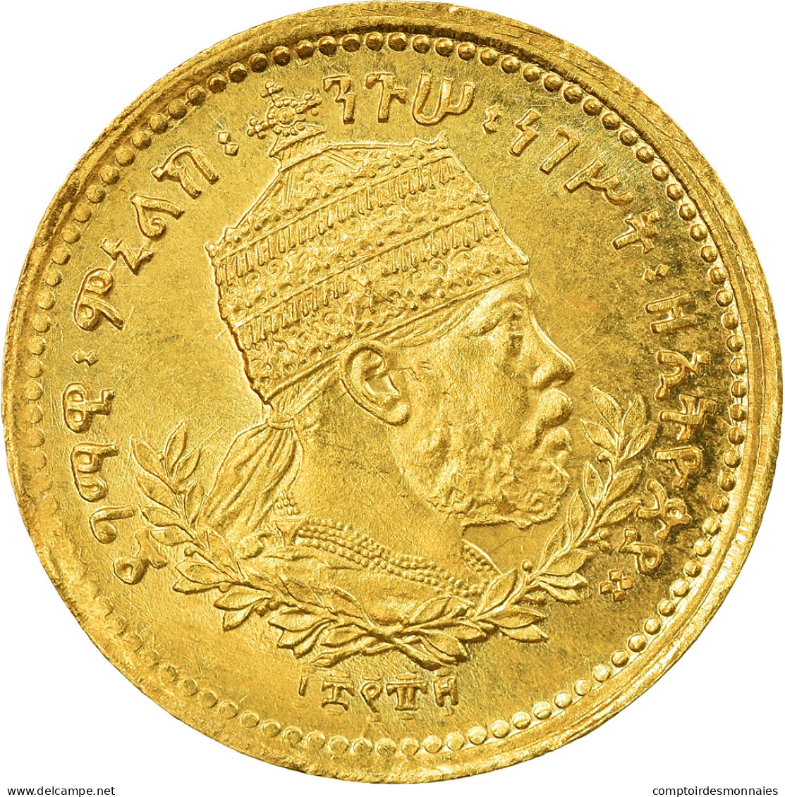 Éthiopie, Menelik II, 1/4 Werk, 1897, Paris, Or, SUP, KM:16 - Ethiopië