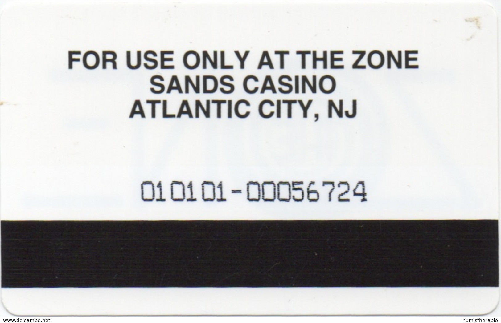 The Zone - Sands Casino Atlantic City NJ : Carte Thin Plastique Mince - Carte Di Casinò