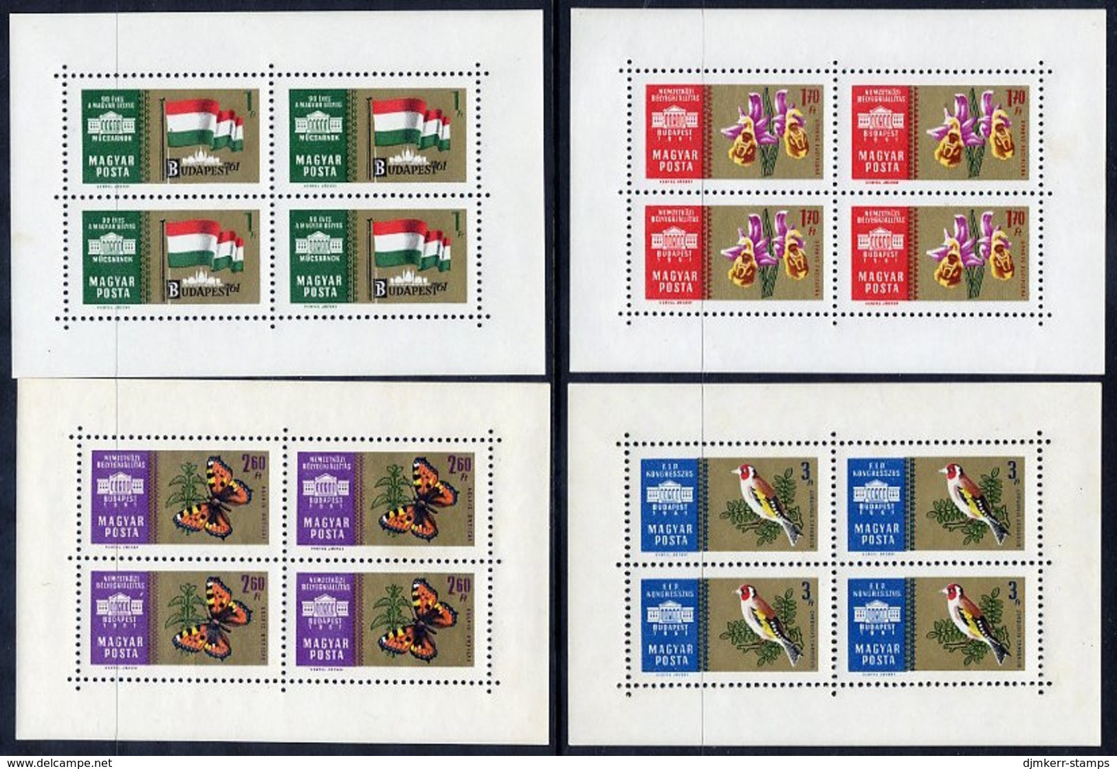 HUNGARY 1961 BUDAPEST '61 Exhibition  II In Sheetlets MNH / **.  Michel 1783-86A Kb - Neufs