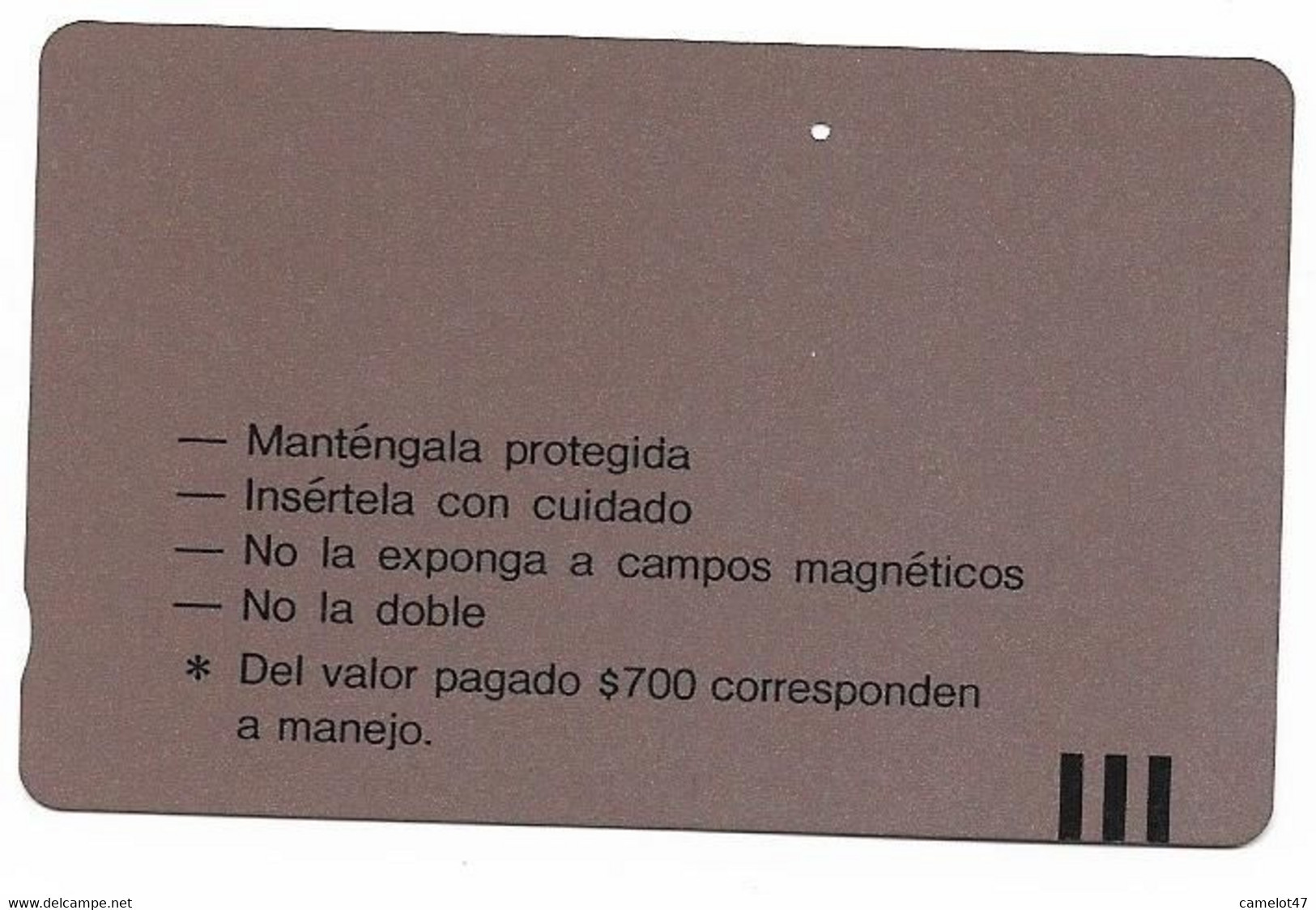 Colombia Tamura Used Phone Card, No Value, Collectors Item, # Colombia-2 - Kolumbien