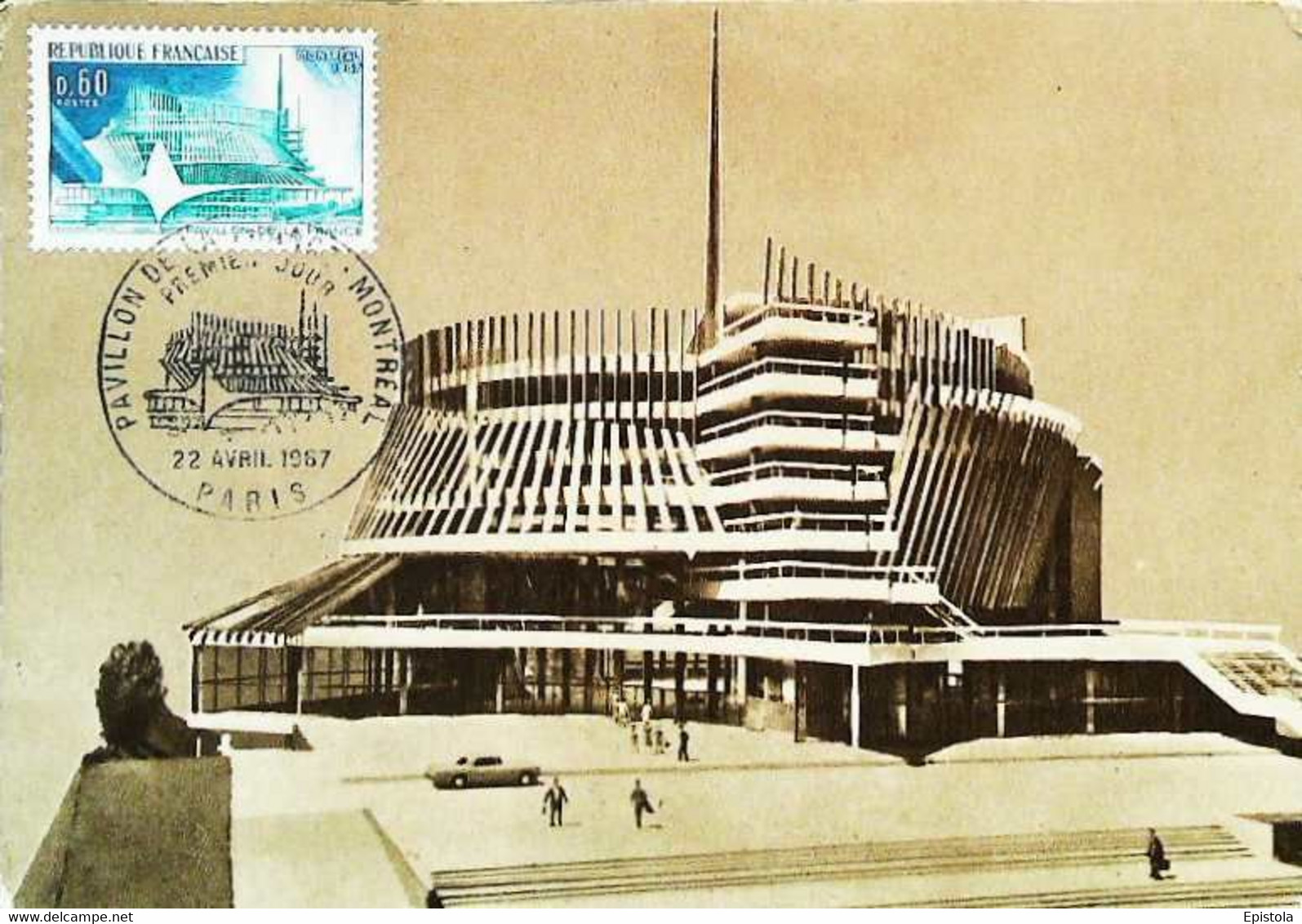 ► Exposition Universelle De Montréal 1967 - Carte Maximum Card ARCHITECTE M Jean Faugeron (Maquette Pavillon De France) - Tarjetas – Máxima