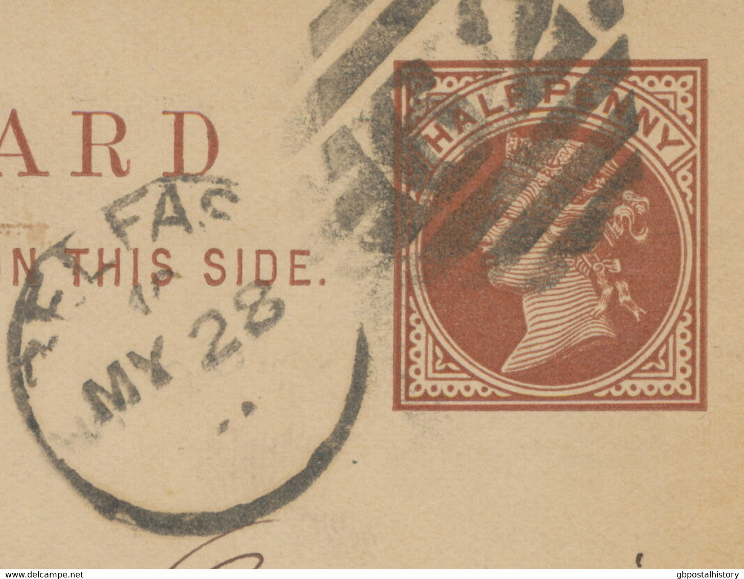 GB „62 / BELFAST“ IRISH Duplex Postcard Uprated With ½ D Jubilee To BERN 1891 - Irlande Du Nord