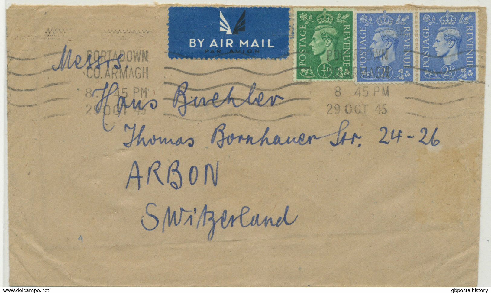 GB „PORTADOWN / CO. ARMAGH“ Krag Machine Postmark Multiple Impression On Cover - Irlanda Del Nord