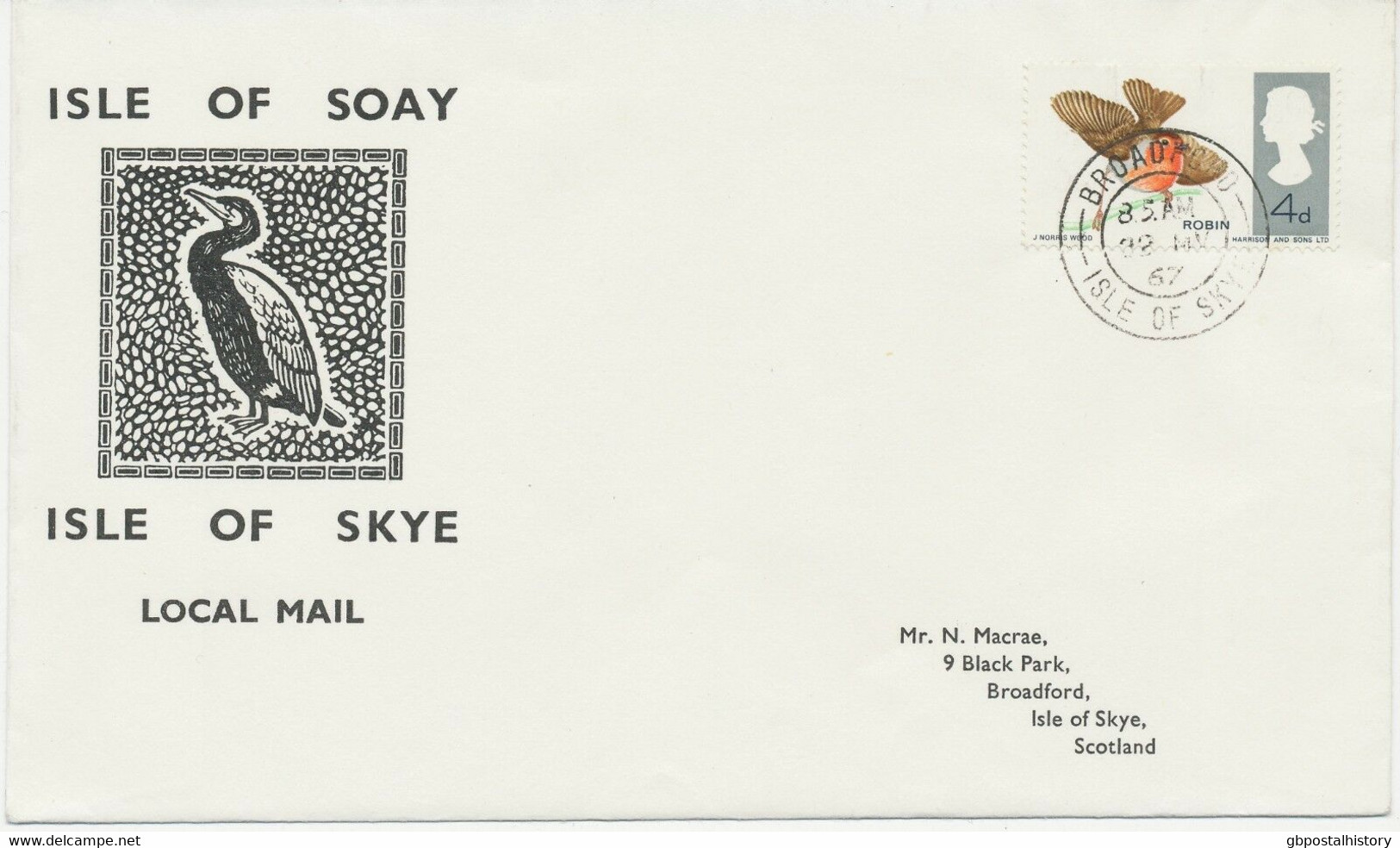 GB LOCALS ISLE OF SKYE (SOAY) SCOTLAND 1967 PROVISONAL EUROPA 5 Sh. MS Rare FDC - Local Issues